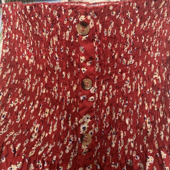 Strapless bandeau top elastic buttons down front flowy size xxl - Picture 3 of 5